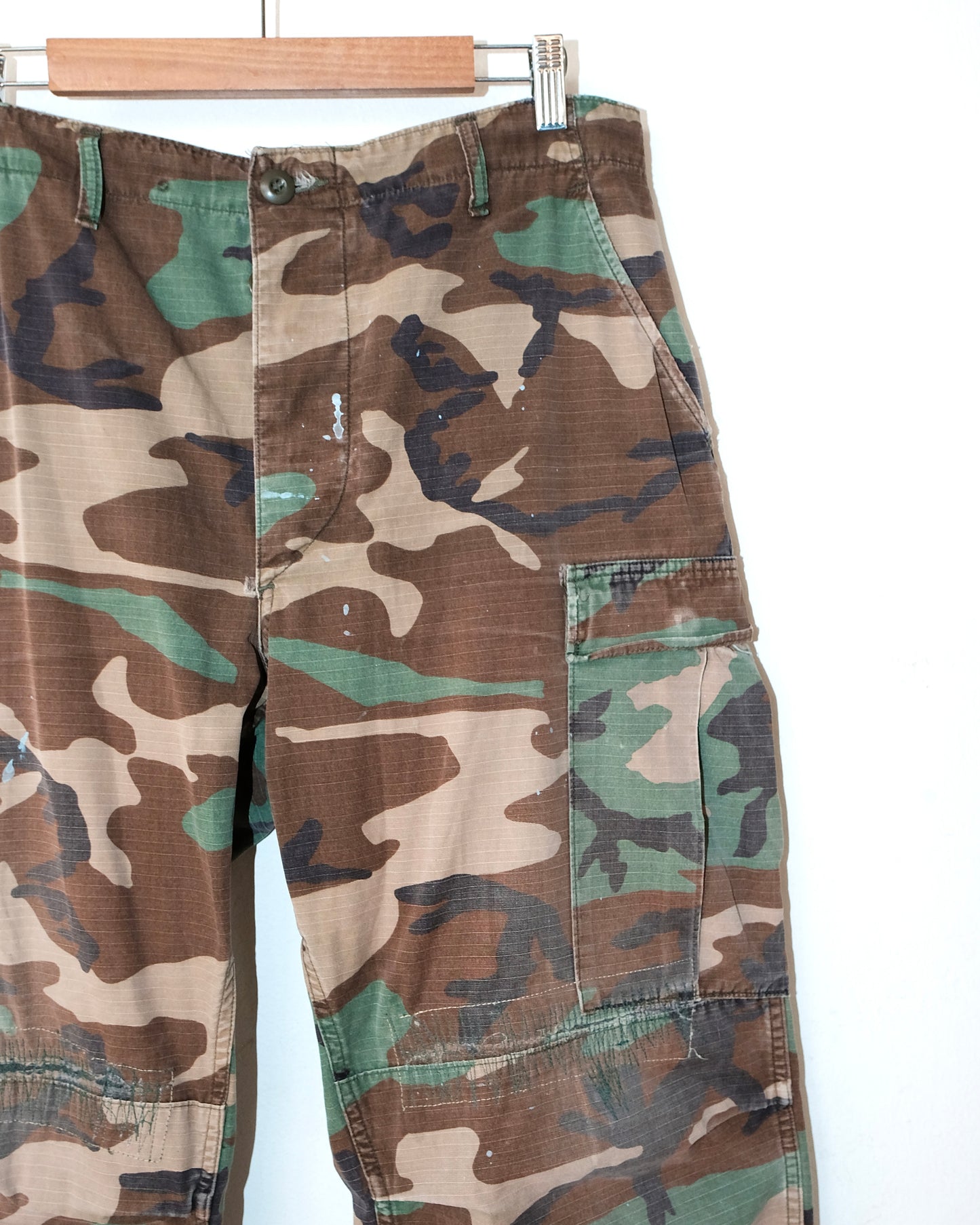 80s WOODLAND CAMO RIP-STOP TROUSER