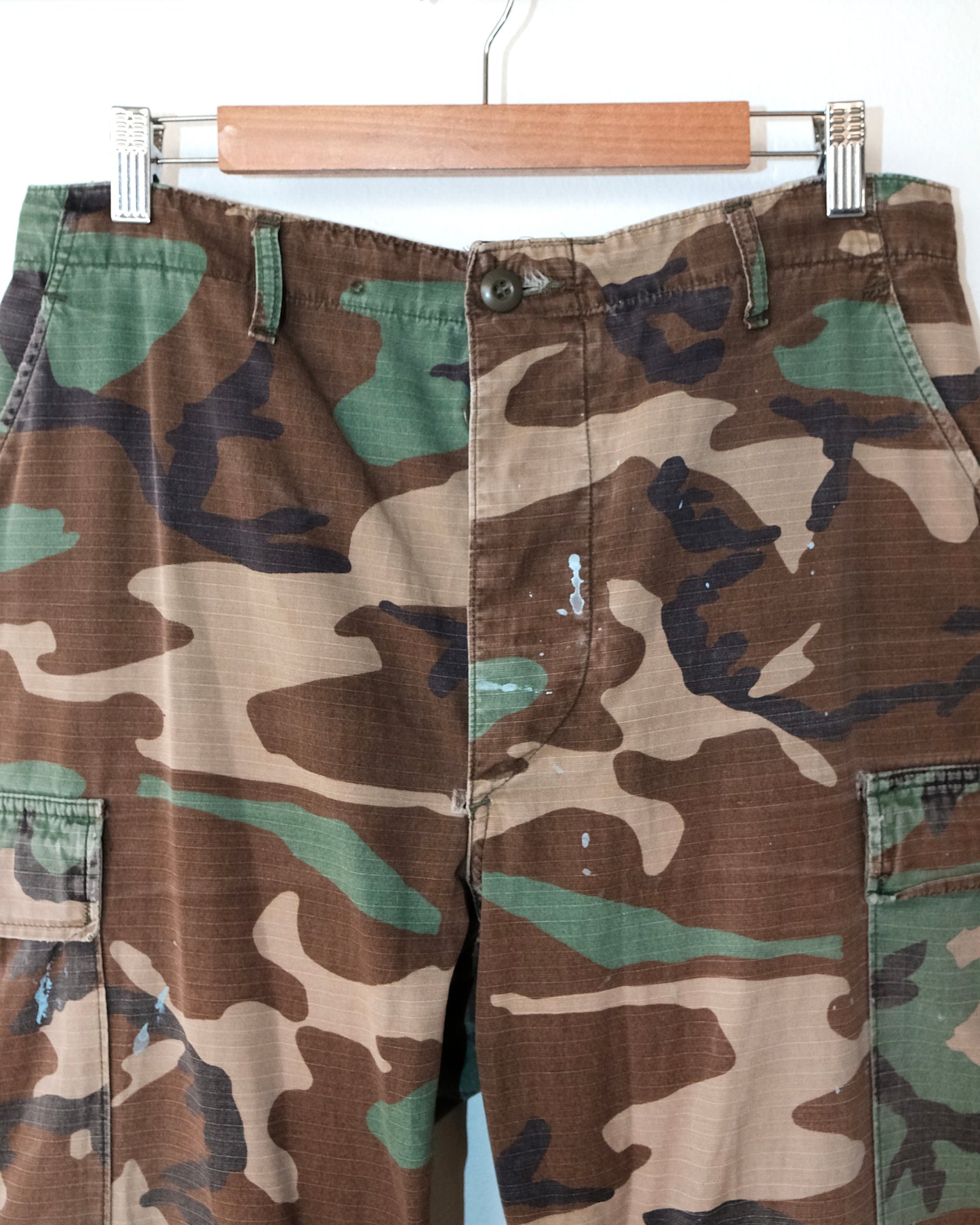 80s WOODLAND CAMO RIP-STOP TROUSER
