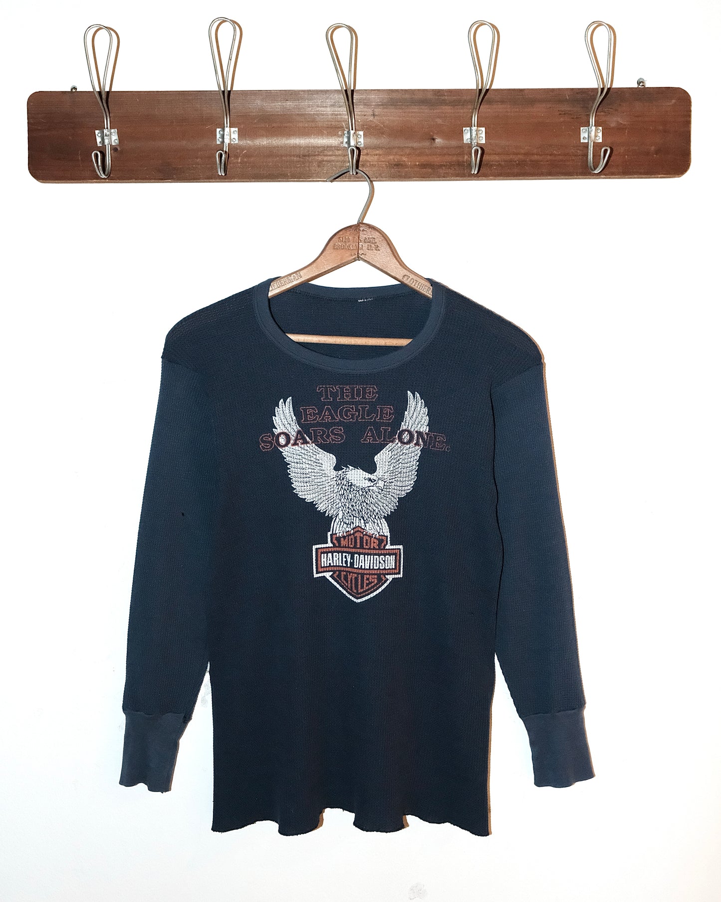 80s HARLEY DAVIDSON ‘THE EAGLE SOARS ALONE’ THERMAL TEE