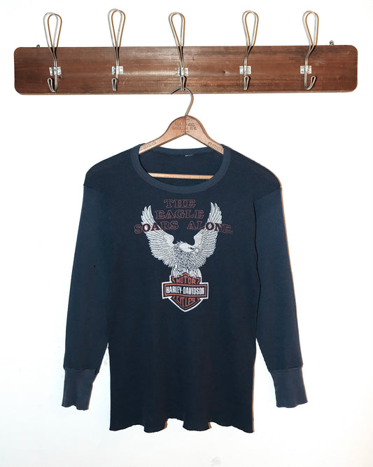 80s HARLEY DAVIDSON ‘THE EAGLE SOARS ALONE’ THERMAL TEE