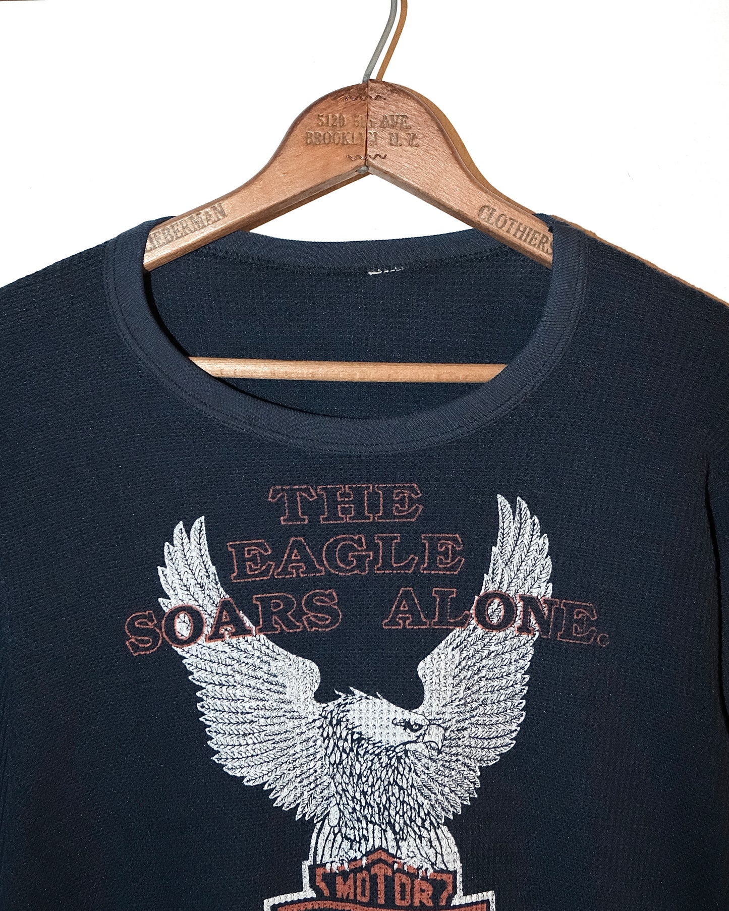 80s HARLEY DAVIDSON ‘THE EAGLE SOARS ALONE’ THERMAL TEE