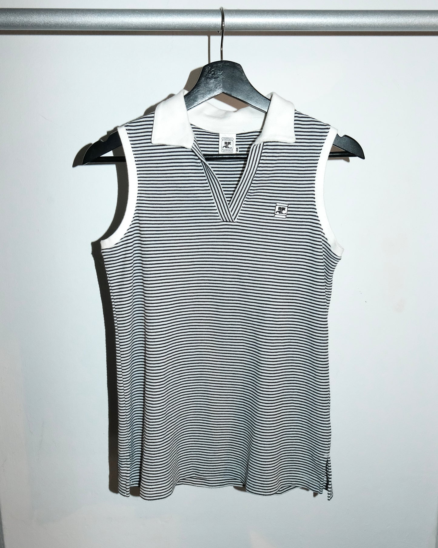 COURRÈGES LOGO STRIPED SLEEVELESS