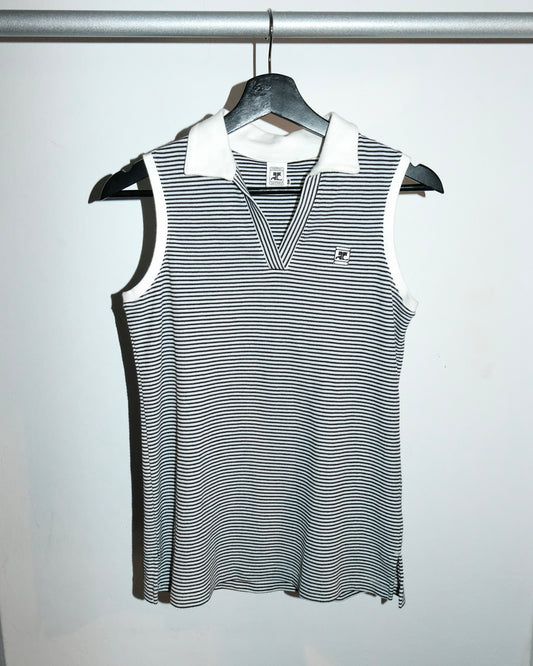 COURRÈGES LOGO STRIPED SLEEVELESS