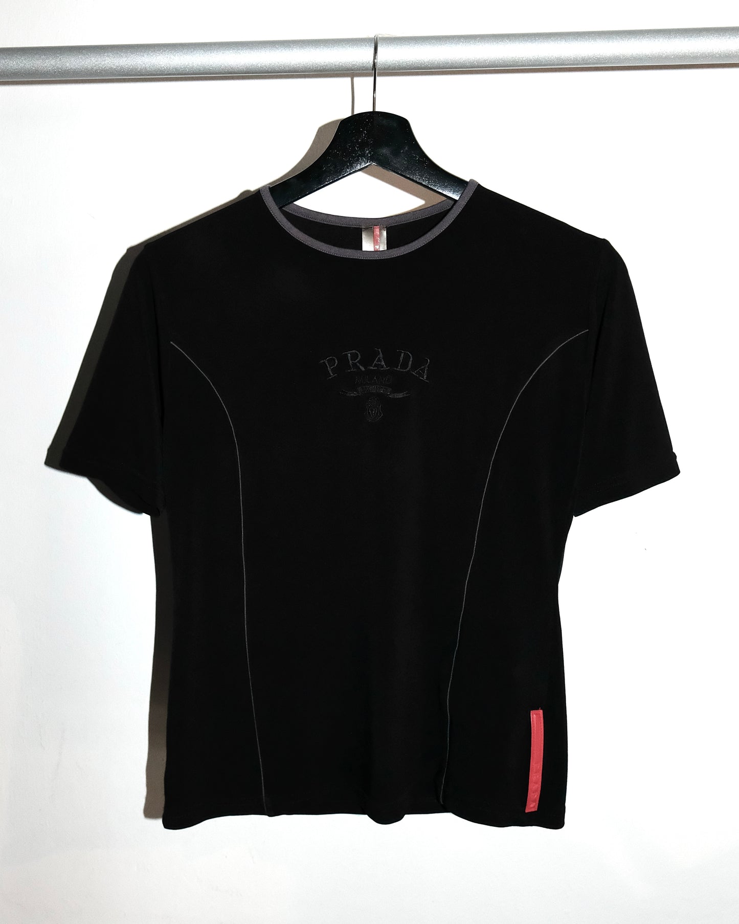 PRADA SPORT EMBROIDERY LOGO TEE