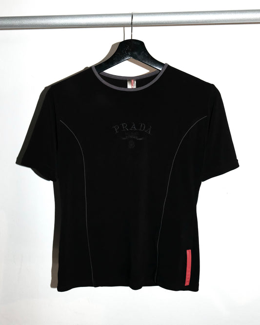 PRADA SPORT EMBROIDERY LOGO TEE