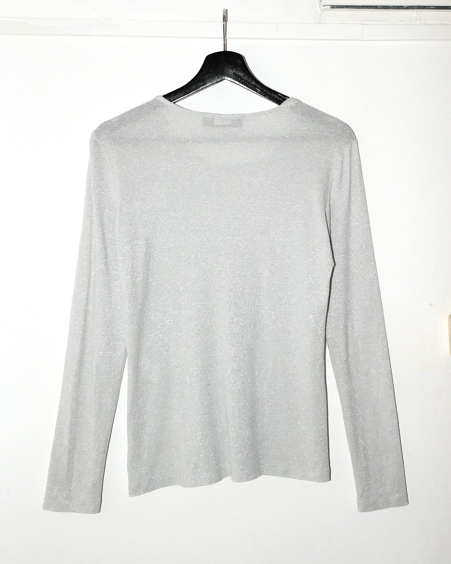 BALMAIN GREY SILVER SHIMMER LONG SLEEVE