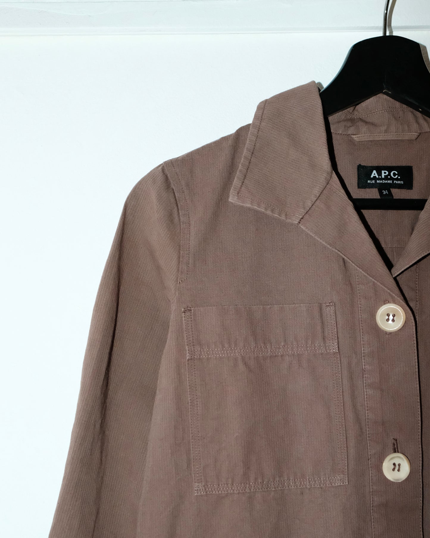 A.P.C. KHAKI COTTON MINIDRESS