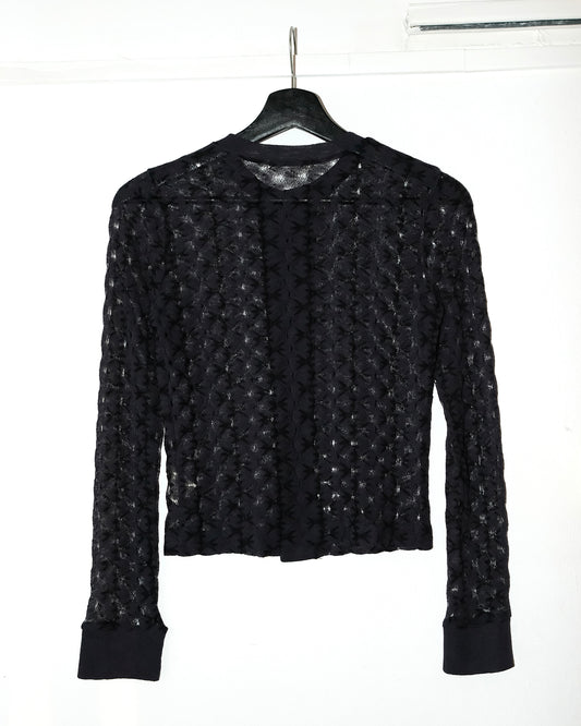 ZUCCA BY ISSEY MIYAKE LACE PATTERNED CARDIGAN