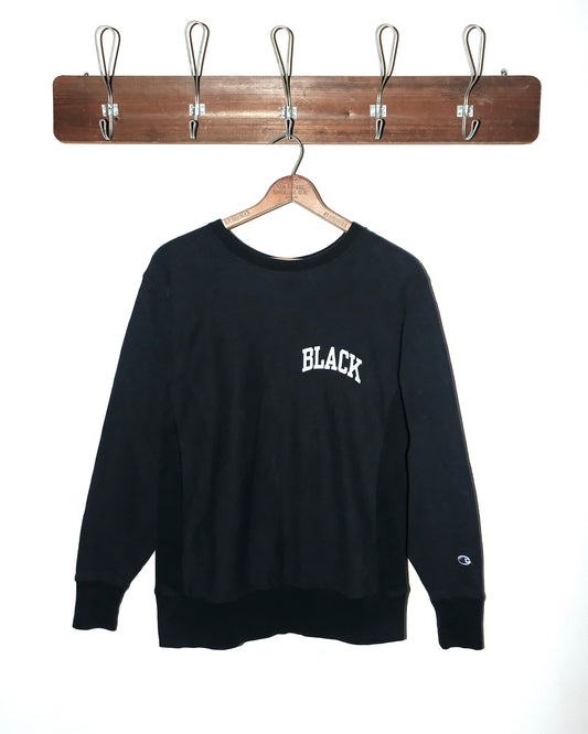 2000s REVERSED WEAVE BLACK SWEATSHIRT