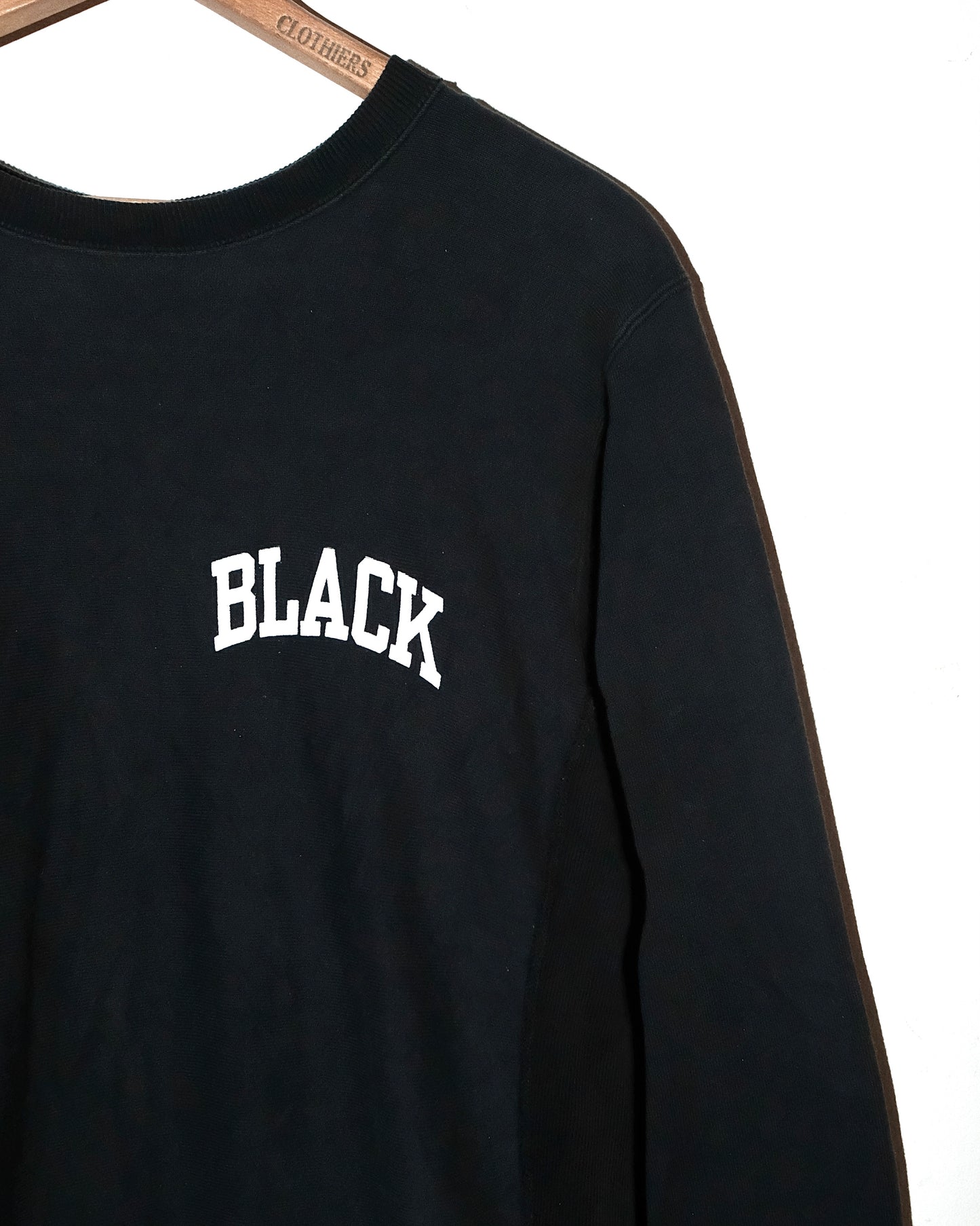 2000s REVERSED WEAVE BLACK SWEATSHIRT