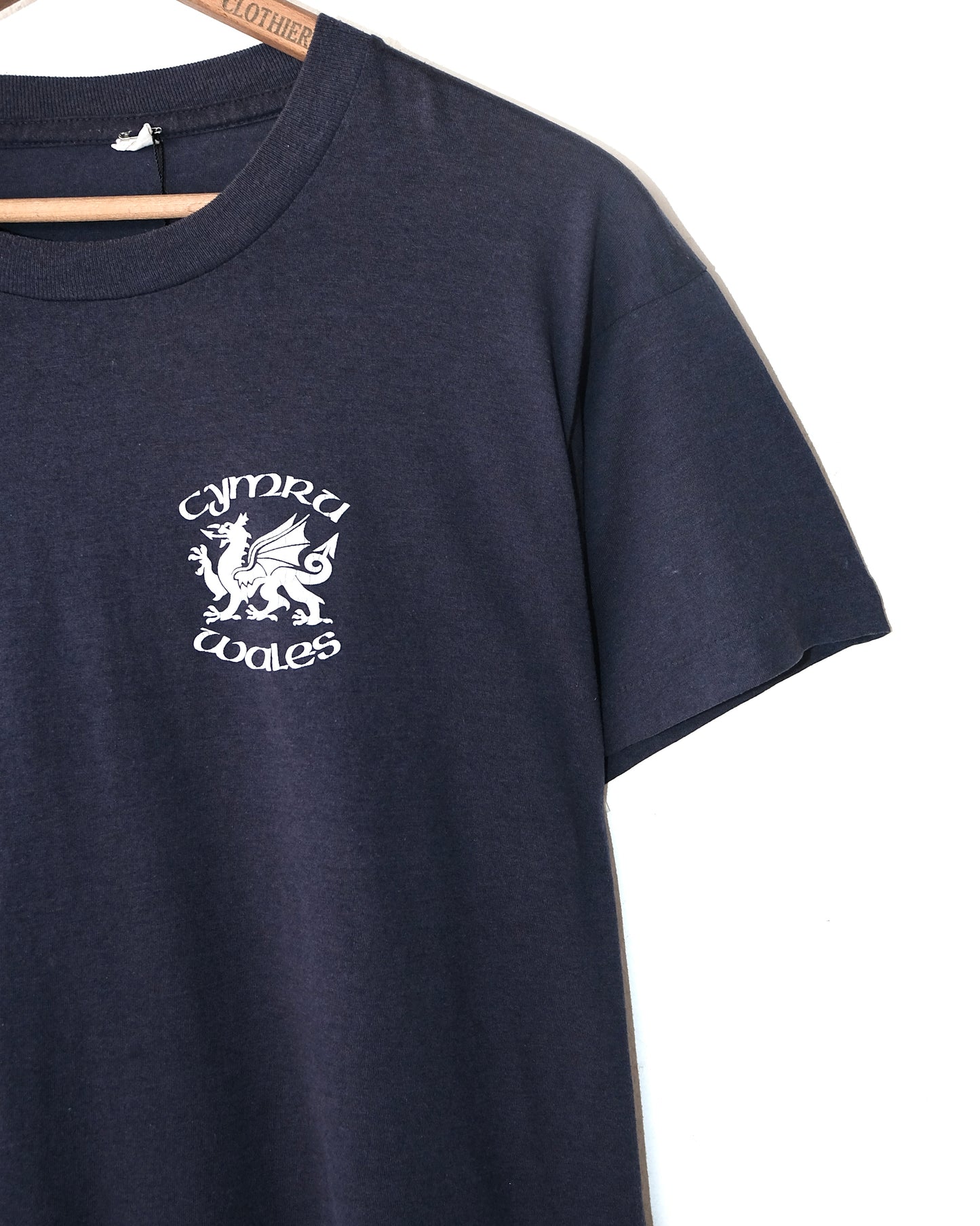 80s WALES LOGO BOXY NAVY TEE