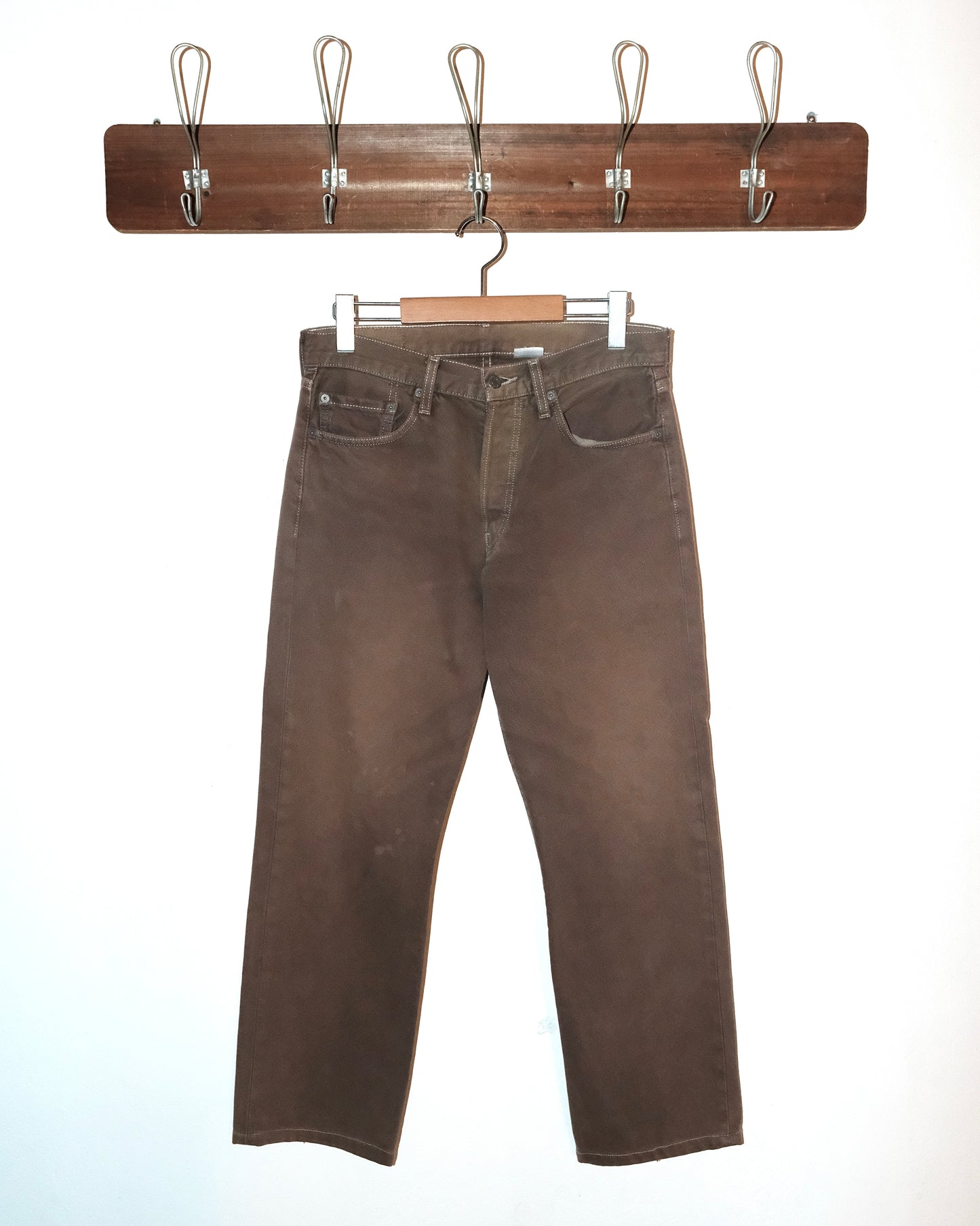 Levi's 501 BROWN GARMENT DYED JEANS