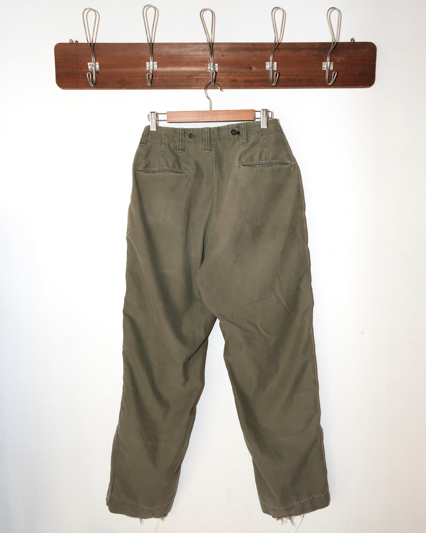 50s MILITARY WITH HUNTING REPAIRS BAKER PANTS