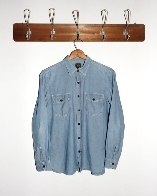LEE SANFORIZED CHAMBRAY BUTTON UP SHIRT made in japan