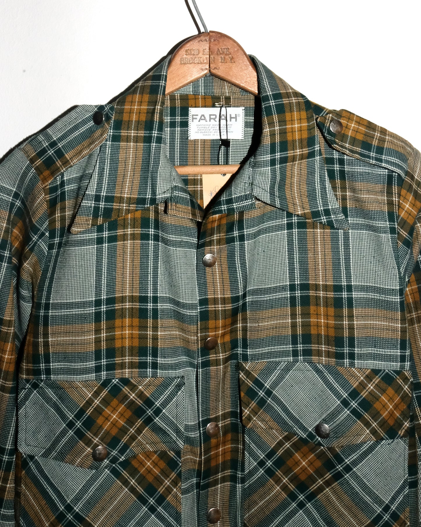 80s FARAH HEAVY FLANNEL BUTTON UP JACKET