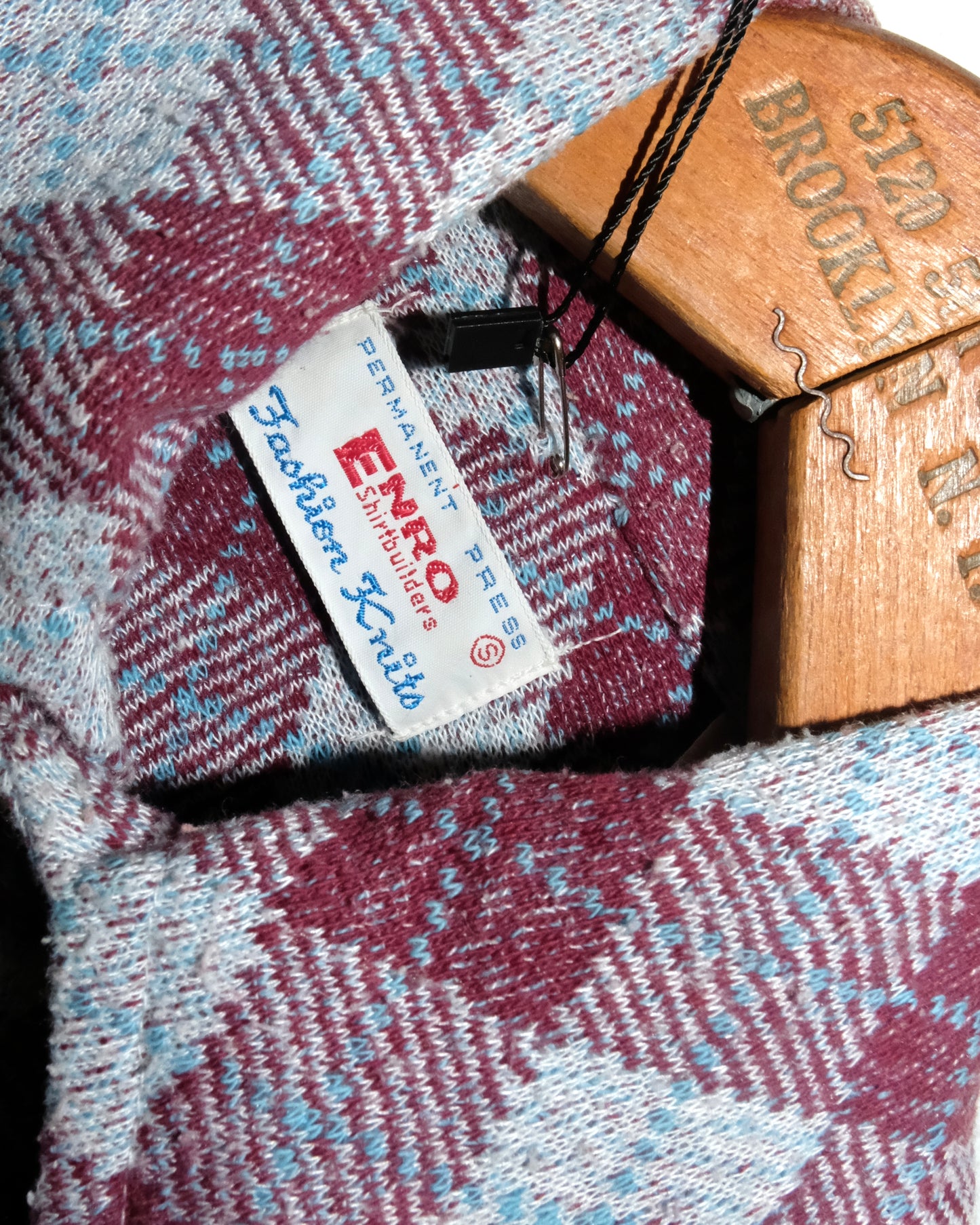 70s ENRO KNIT FLANNEL BUTTON UP SHIRT