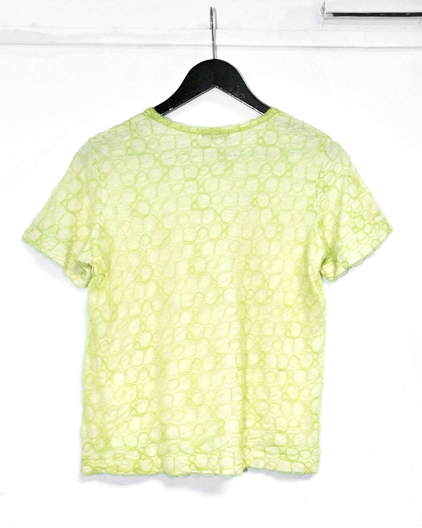 tricot COMME des GARCONS ALL-OVER LACE PRINTED CUT & SEW NEON TEE
