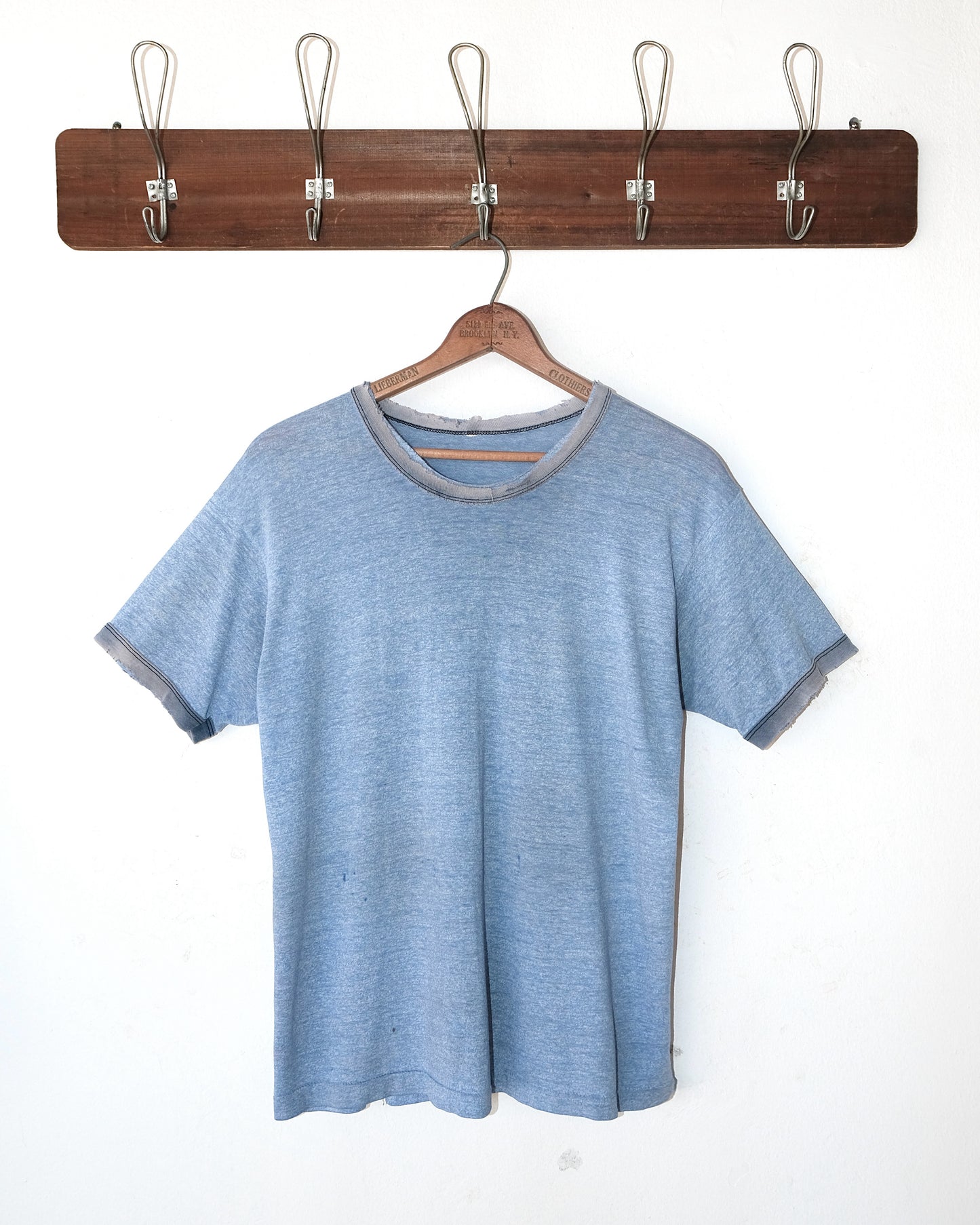 80s BURDGE TRUCKER FADED & DISTRESSED RINGER TEE