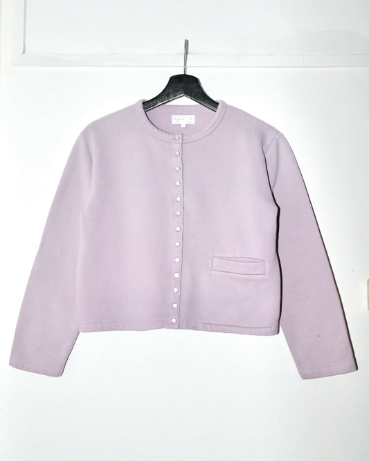 Agnés B. PURPLE PEARL SNAP BUTTON UP CARDIGAN