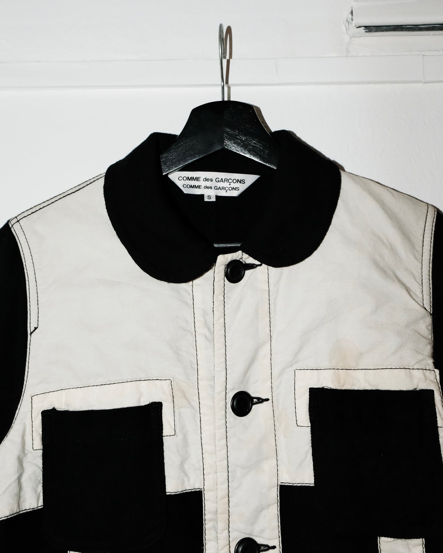 Comme des Garcons ROUND COLLAR PATCH WOOL JACKET