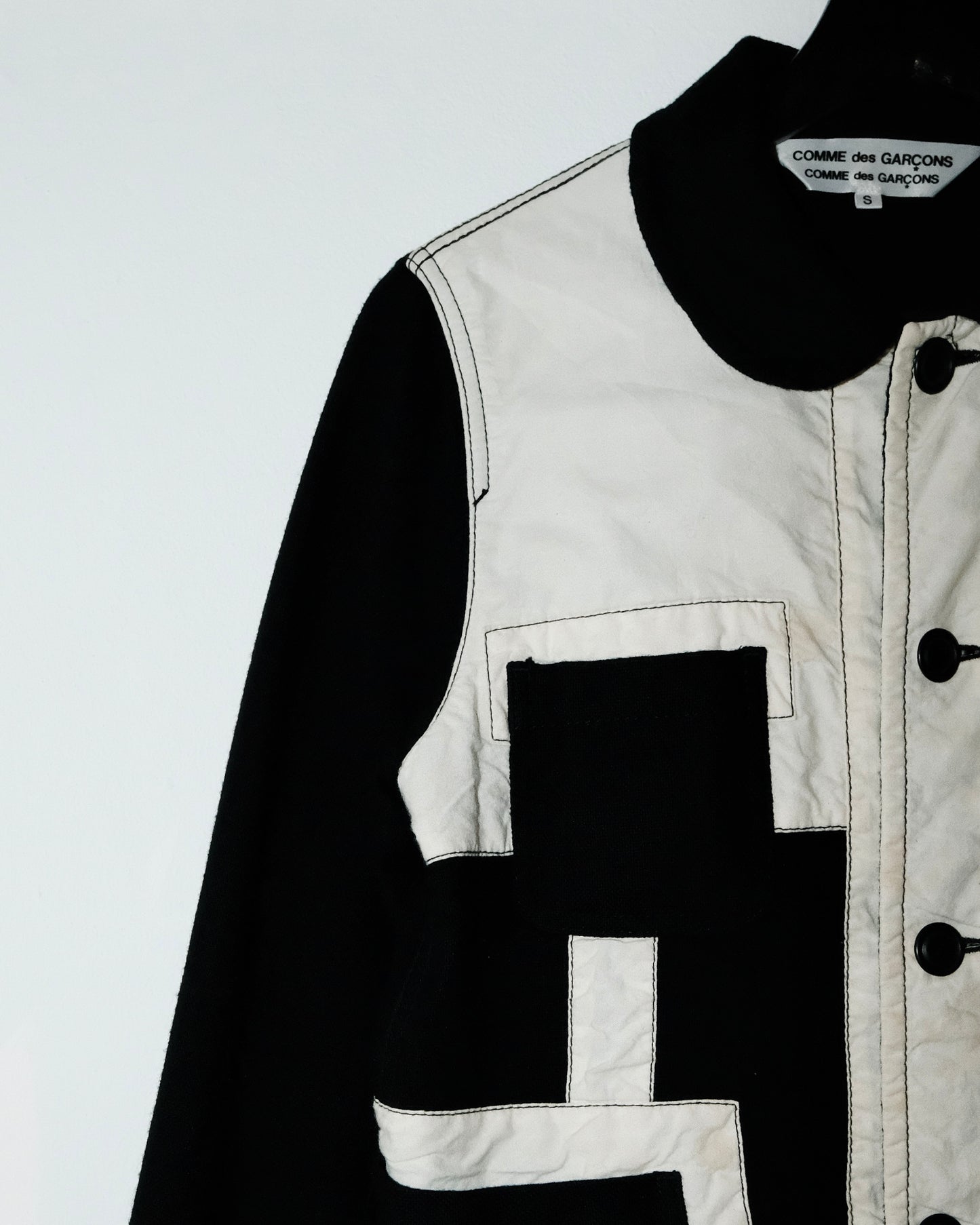 Comme des Garcons ROUND COLLAR PATCH WOOL JACKET